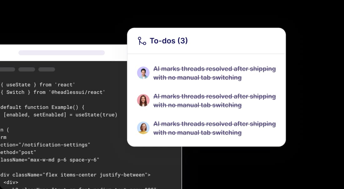 <span>Ship fixes 4× faster</span> with AI-generated code